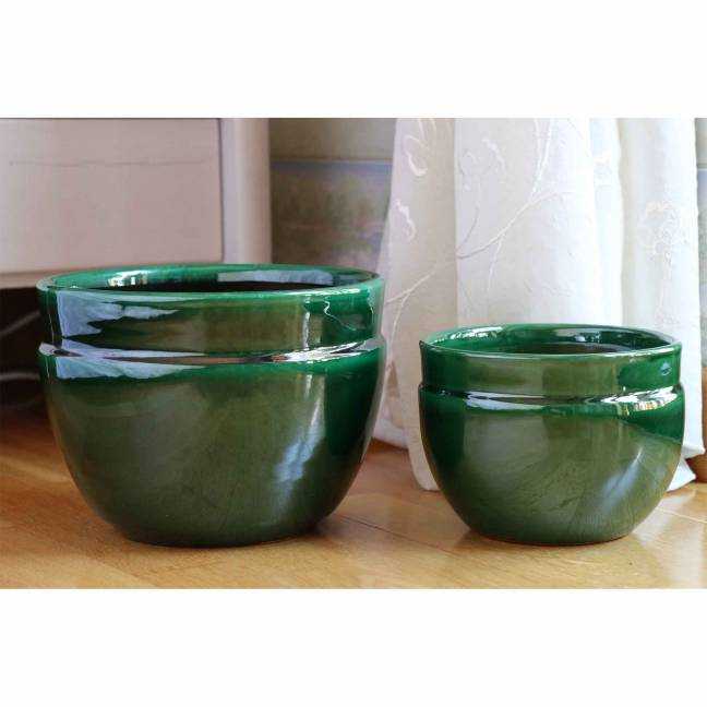 Petit pot rond profond Austral vert Jade