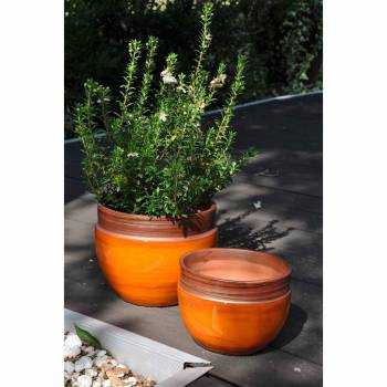 Petit pot rond profond Austral orange et cuivre Pain d'Epices