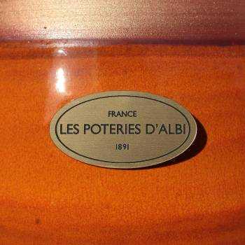 Grand pot forme goutte sur pied plateforme Cheyennes Orange Pain d'Epices