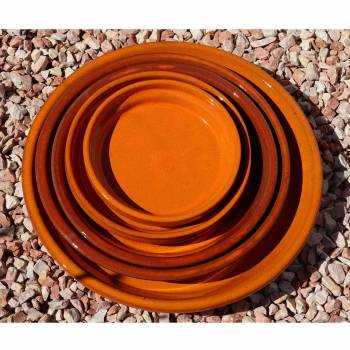 Grand pot forme goutte sur pied plateforme Cheyennes Orange Pain d'Epices