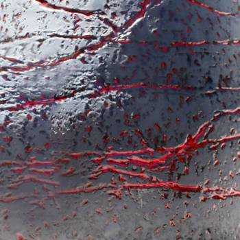 Pot rond large et profond sur plateforme Bahia gris Terre de Lave Rouge