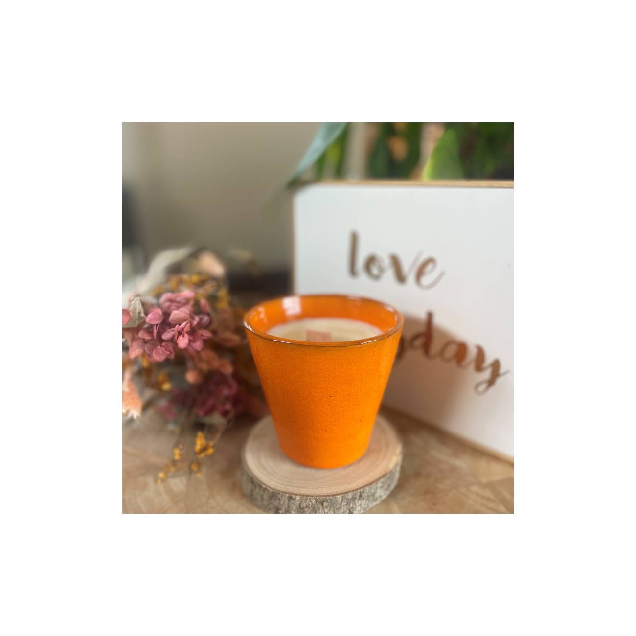 Bougie parfumée Fleur d'Oranger pot orange Pain d'Epice