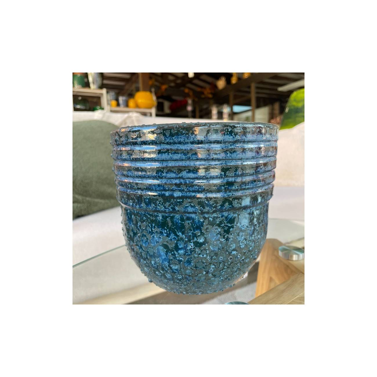 Pot Massaya bleu Blue Wave