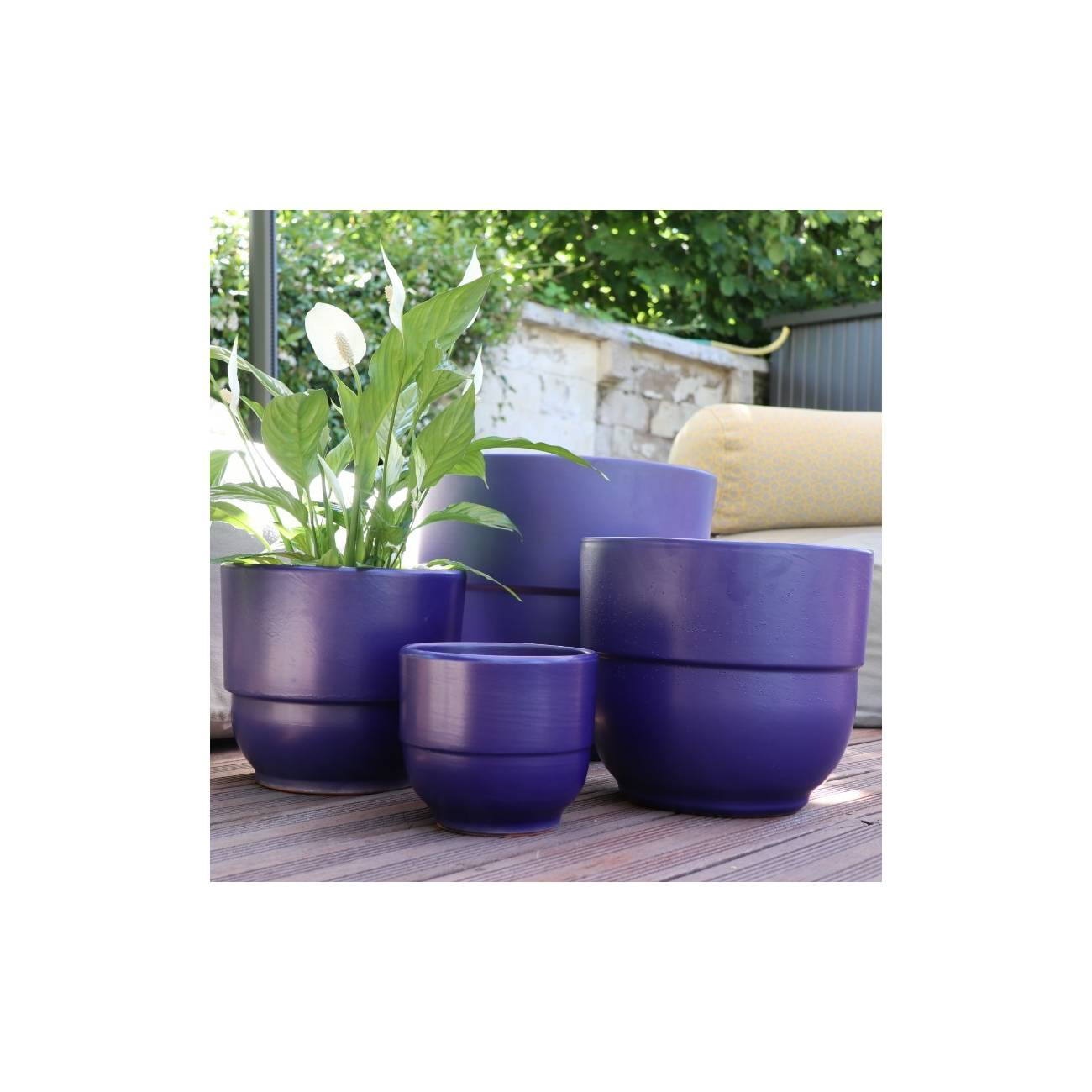Vase haut Rebord bleu Electrique