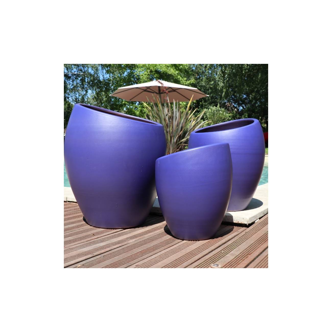 Vase Design Asymétrique Orion bleu Electrique