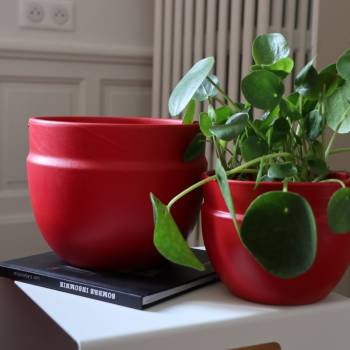 Pot profond en forme de U à double rebord Austral rouge Intrigue