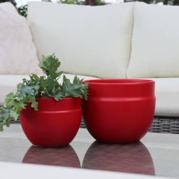 Pot profond en forme de U à double rebord Austral rouge Intrigue