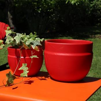Pot profond en forme de U à double rebord Austral rouge Intrigue