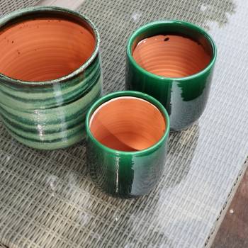 Pot de fleurs artisanal Saint Tropez vert Jade