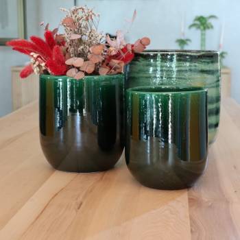 Pot de fleurs artisanal Saint Tropez vert Jade
