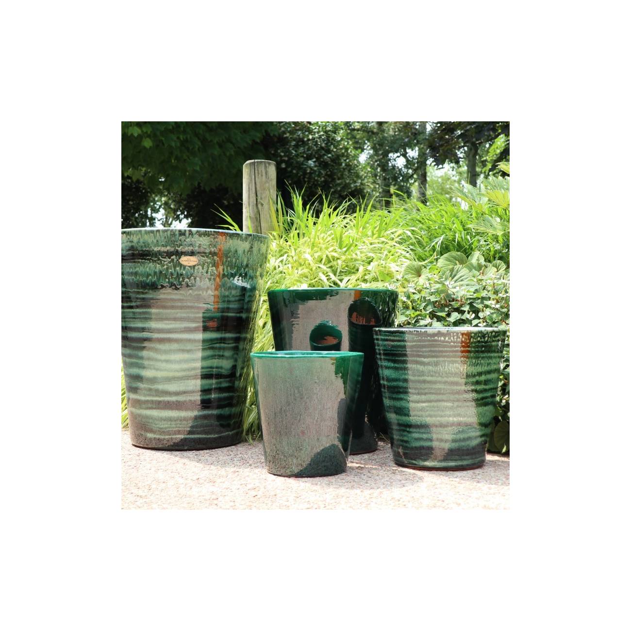 Pot artisanal cuvier haut forme en V Sydney vert Jade