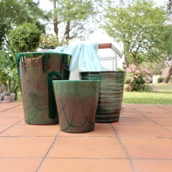 Pot artisanal cuvier haut forme en V Sydney vert Jade