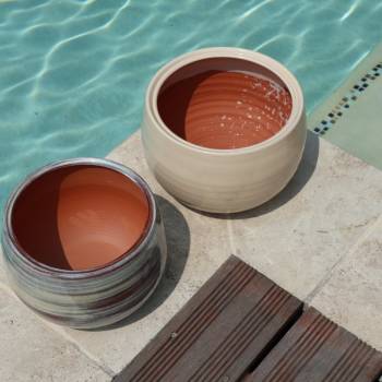 Pot rond à double rebord Le Liseré Crème Noisette