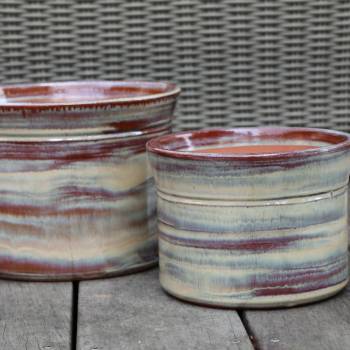 Vase droit artisanal cylindrique col évasé Moreï Crème Noisette