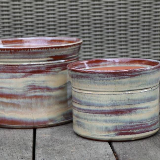 Vase droit artisanal cylindrique col évasé Moreï Crème Noisette