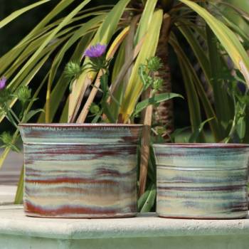 Vase droit artisanal cylindrique col évasé Moreï Crème Noisette