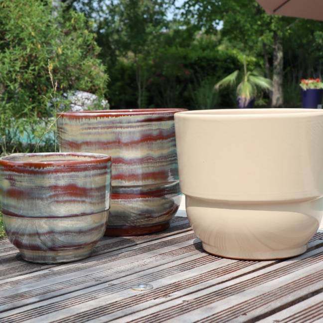 Vase haut Rebord Crème Noisette