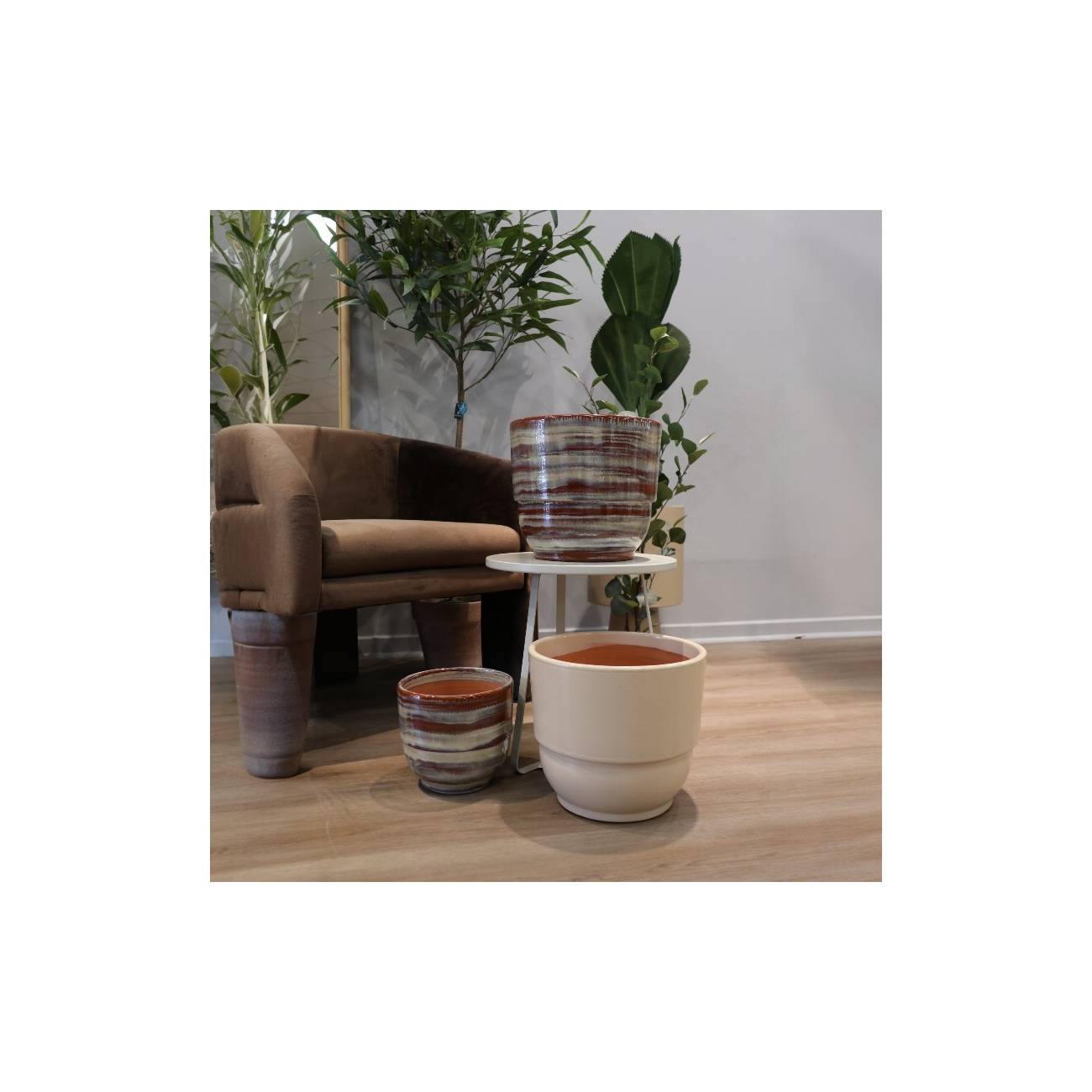 Vase haut Rebord Crème Noisette
