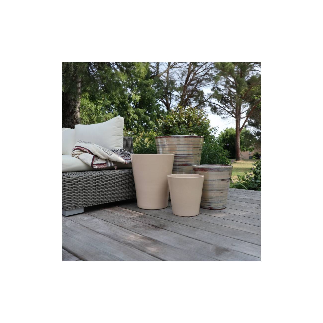 Grand Pot Haut et Droit Sydney Crème Noisette