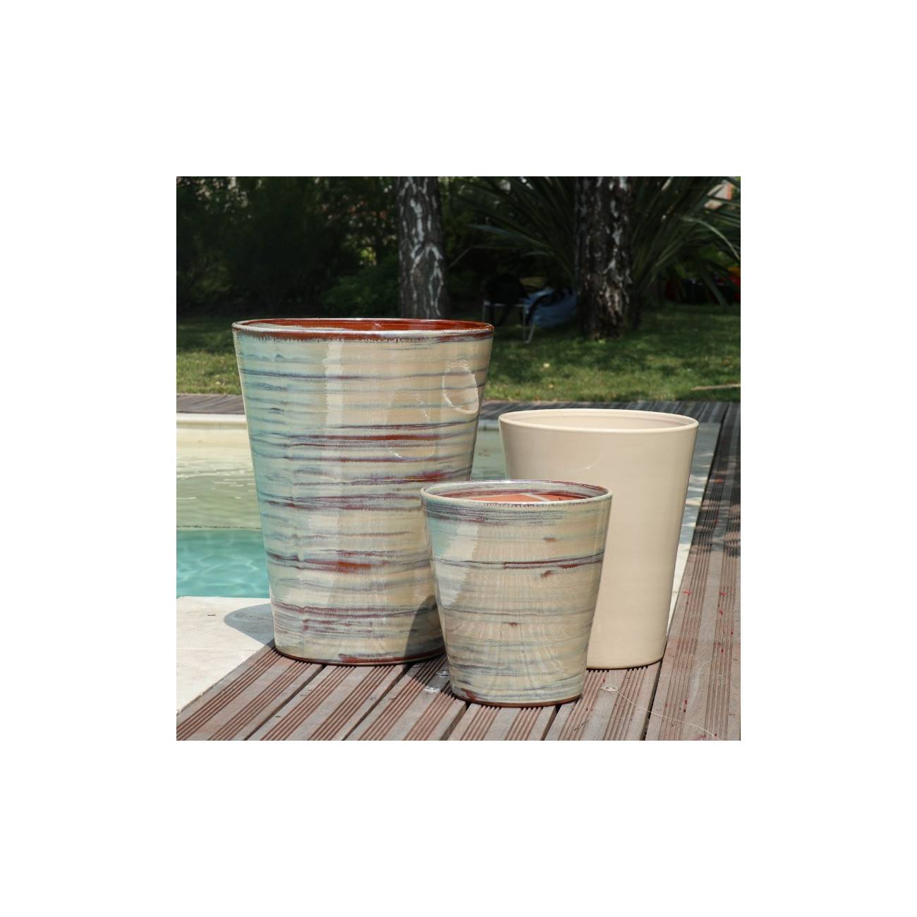 Grand Pot Haut et Droit Sydney Crème Noisette