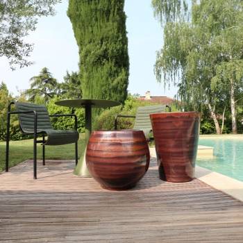 Pot artisanal cuvier haut forme en V Sydney Marron Châtaigne