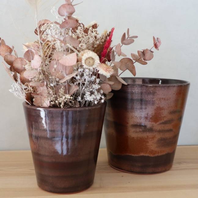 Vase droit Odyssée Marron Châtaigne