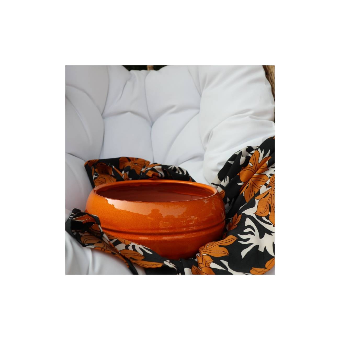 Pot bas et large forme de coupe ou vasque ronde Mélilo Savane