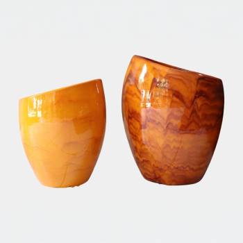Vase décoratif design asymétrique allongé Orion Savane