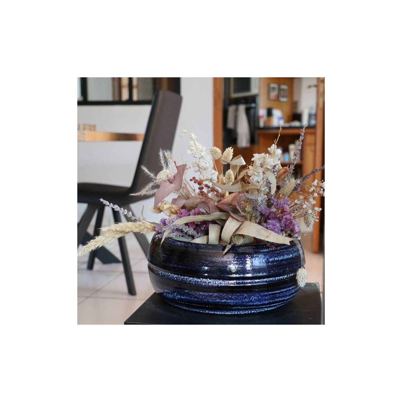 Pot bas et large forme de coupe ou vasque ronde Mélilo Nuit Etoilée