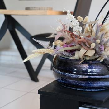 Pot bas et large forme de coupe ou vasque ronde Mélilo Nuit Etoilée