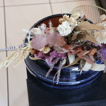 Pot bas et large forme de coupe ou vasque ronde Mélilo Nuit Etoilée