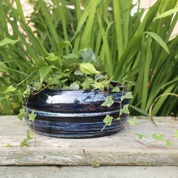 Pot bas et large forme de coupe ou vasque ronde Mélilo Nuit Etoilée