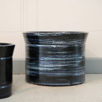 Vase droit artisanal cylindrique col évasé Moreï Nuit Etoilée