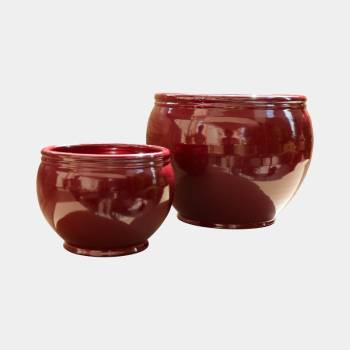 Pot rond avec liseré Bouton de Rose Chocolats & Cerise noire
