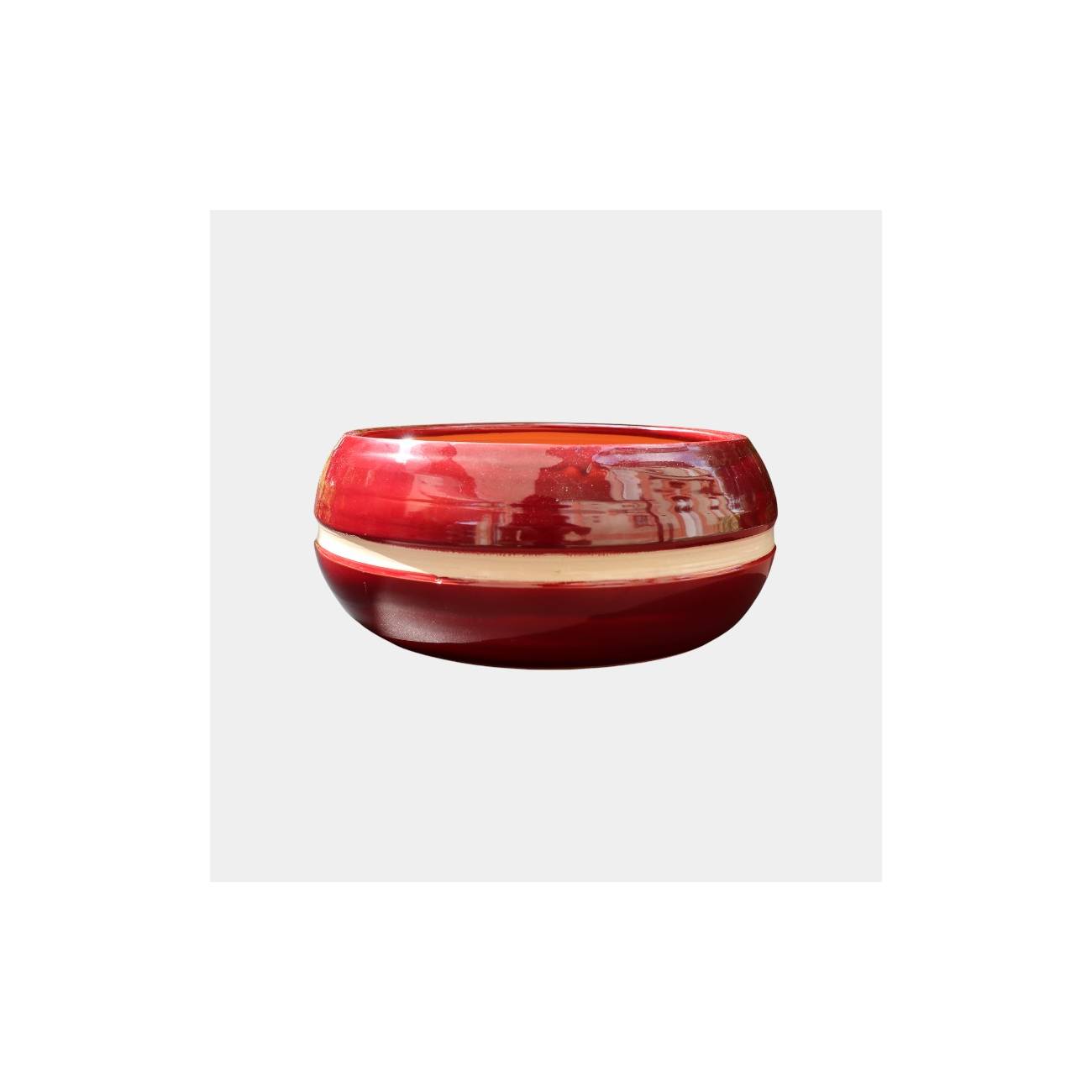 Pot bas et large forme de coupe ou vasque ronde Mélilo Cerise noire