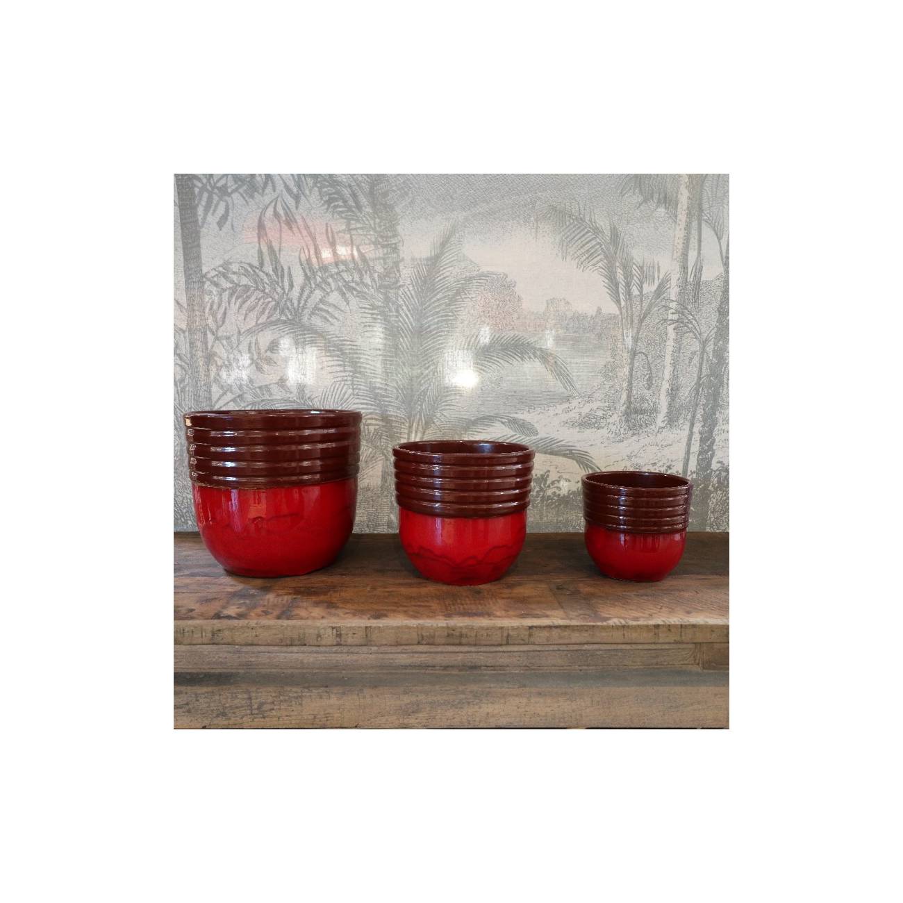 Pot haut en forme de U large rebord strié Massaya Chaï Latté