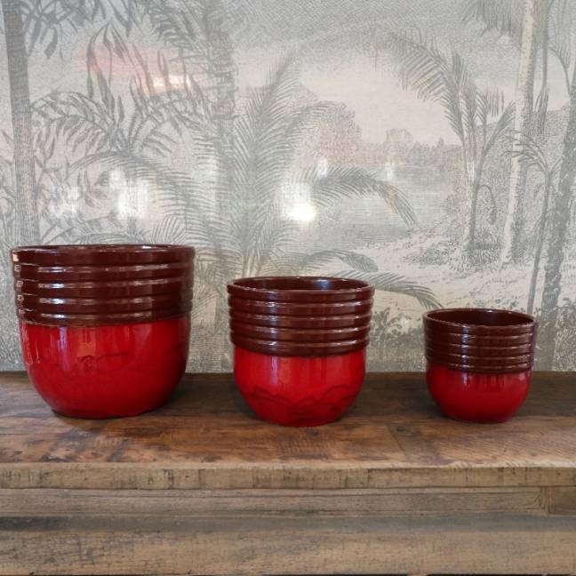 Pot haut en forme de U large rebord strié Massaya Chaï Latté