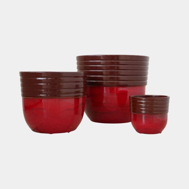 Pot haut en forme de U large rebord strié Massaya Chaï Latté