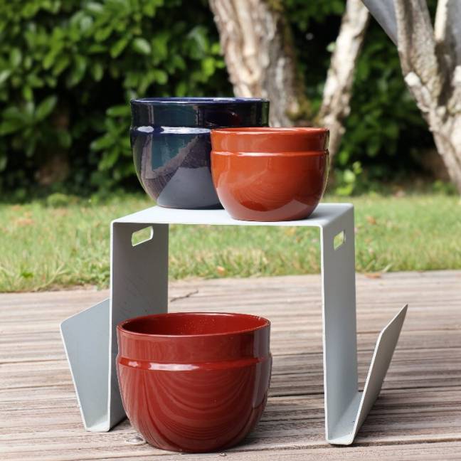 Pot Profond en Forme de U à Double Rebord Austral Blue Latté