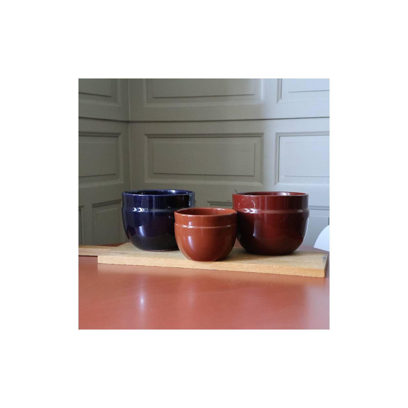 Pot Profond en Forme de U à Double Rebord Austral Blue Latté