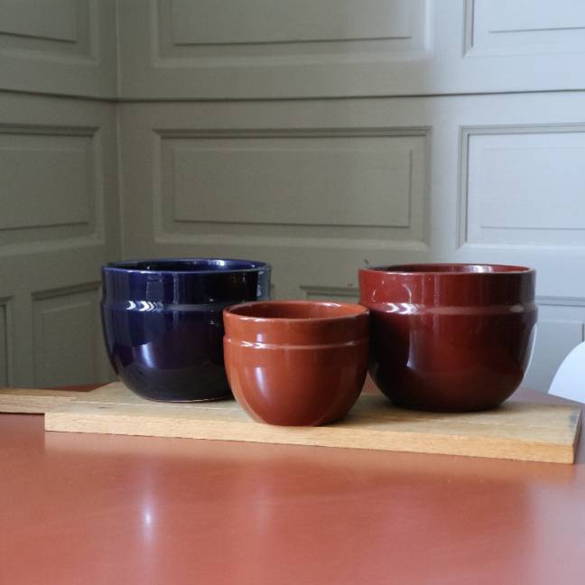 Pot Profond en Forme de U à Double Rebord Austral Blue Latté