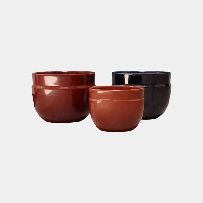 Pot Profond en Forme de U à Double Rebord Austral Blue Latté