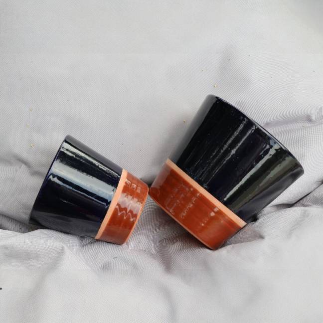 Vase droit Odyssée Blue Latté