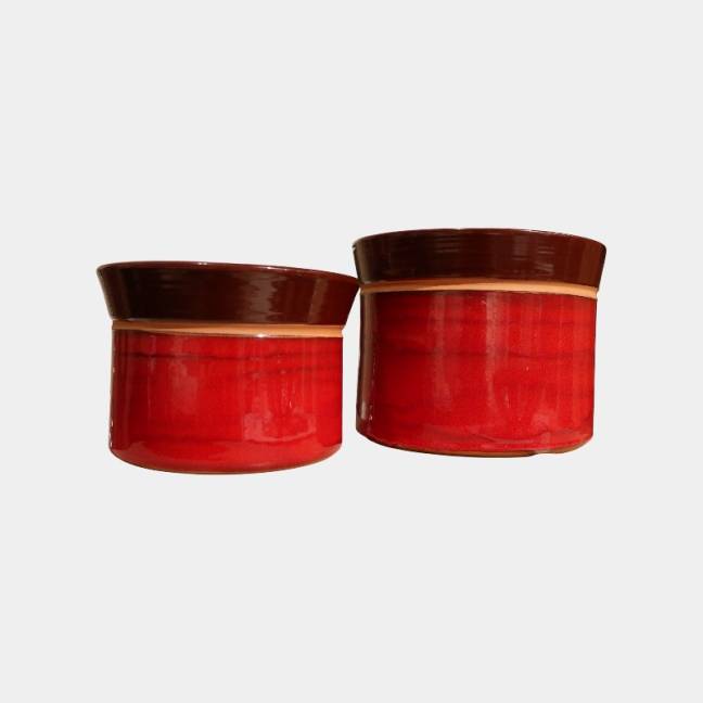 Vase droit artisanal cylindrique col évasé Moreï Chaï Latté