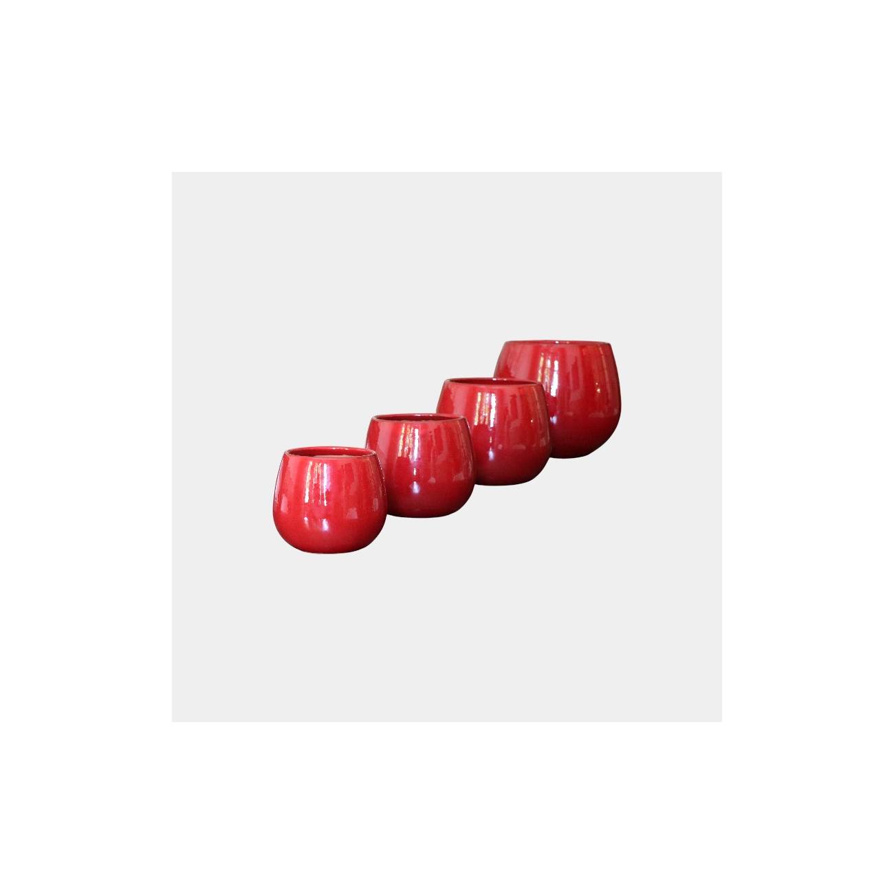 Pot en terre cuite rond et large en forme de U Cancale Rouge Coquelicot Pot en terre cuite rond et large en forme de U Cancale Rouge Coquelicot