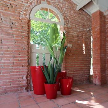 Grand Pot Haut et Droit Sydney Rouge Coquelicot