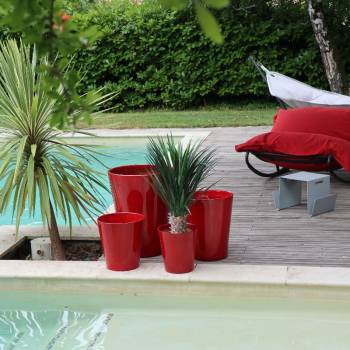 Grand Pot Haut et Droit Sydney Rouge Coquelicot