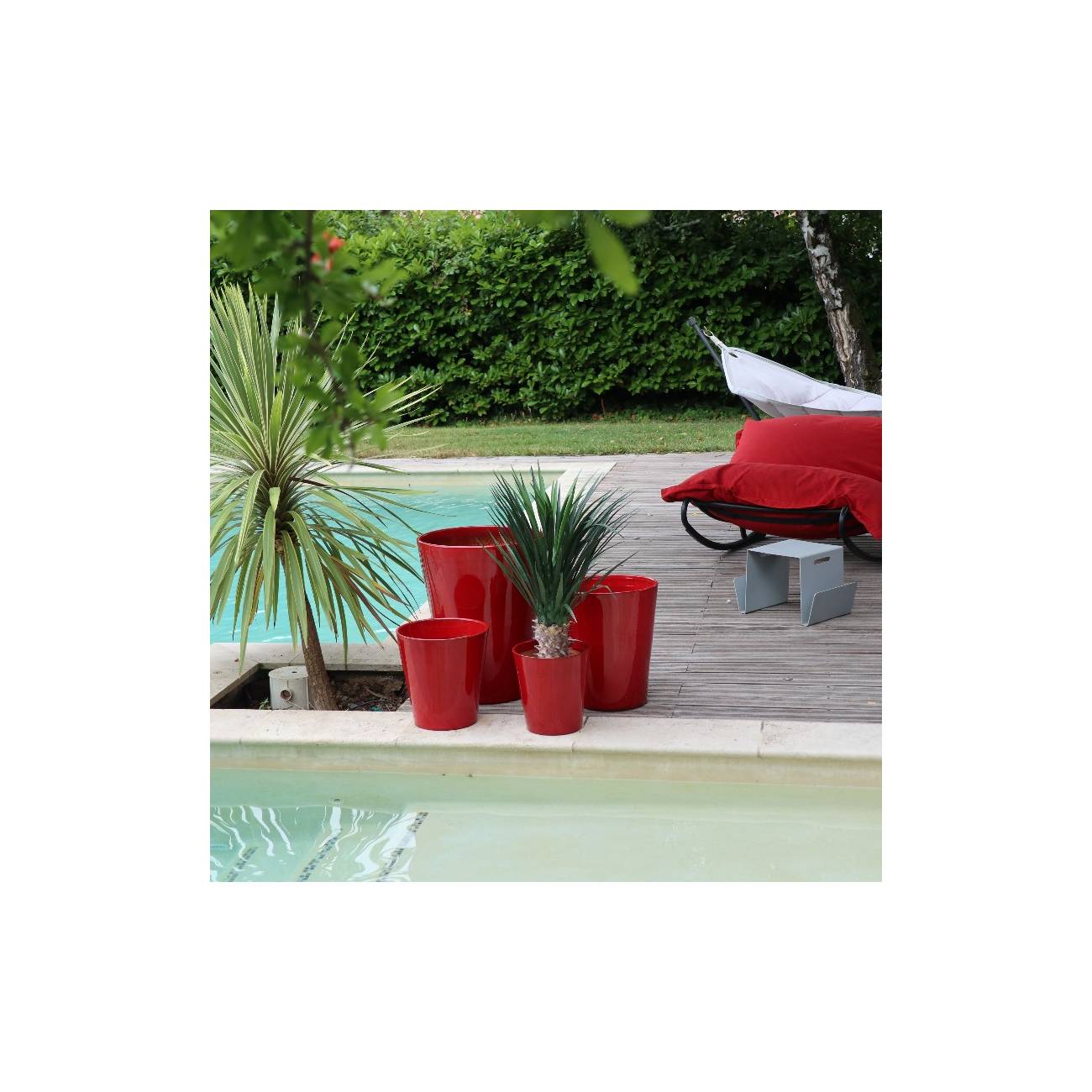 Grand Pot Haut et Droit Sydney Rouge Coquelicot