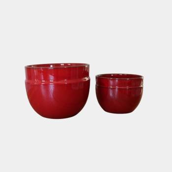 Pot Profond en Forme de U à Double Rebord Austral rouge et marron Bois de Santal