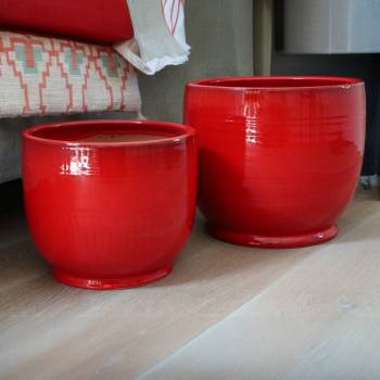 Pot droit sur pied Bouquet Coquelicot